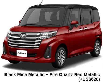 Toyota Roomy Custom Color: Black Mica Metallic Fire Quartz Red Metallic