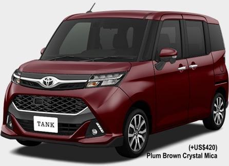 New Toyota Tank body color: PLUM BROWN CRYSTAL MICA (option color +US$420)