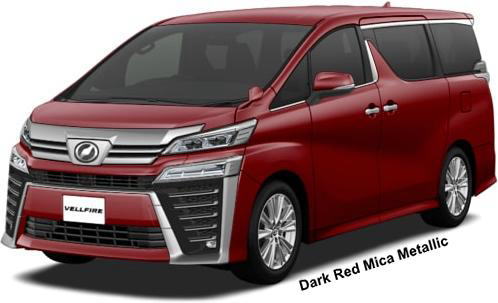 New Toyota Vellfire Royal Lounge body color (Aero Model): DARK RED MICA METALLIC