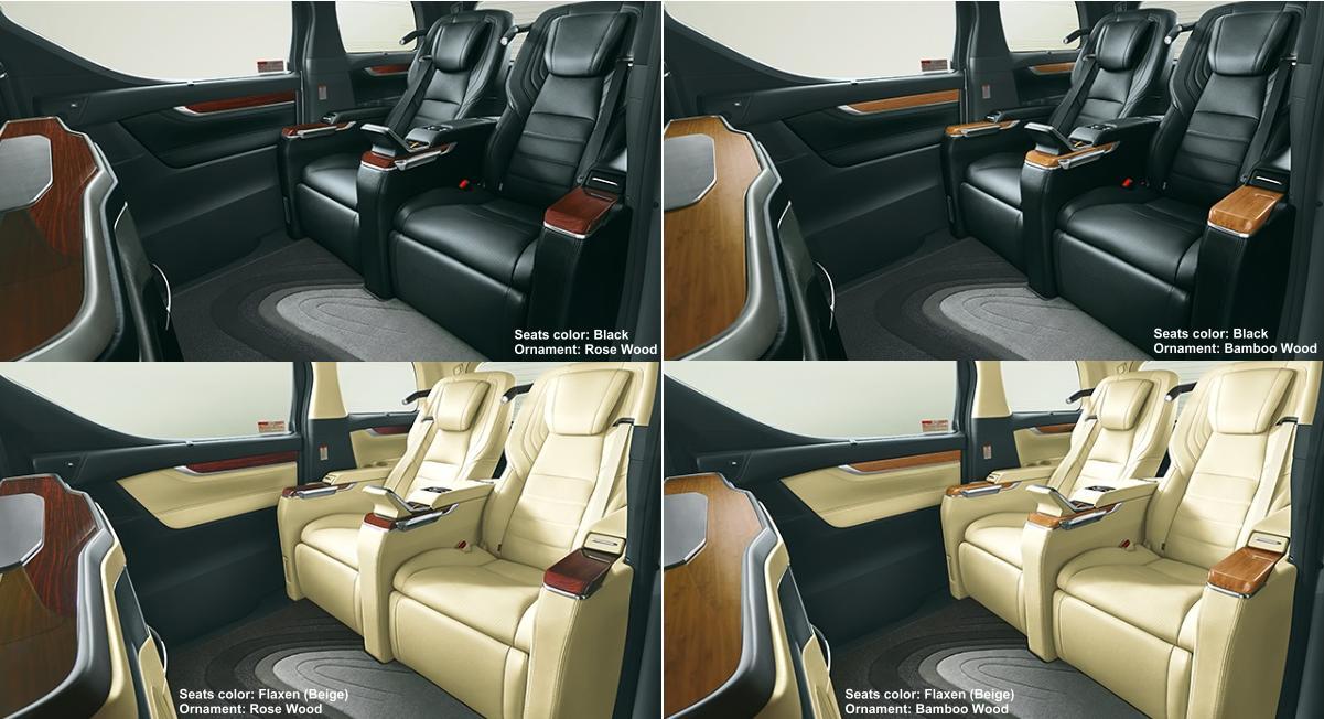New Toyota Vellfire Royal Lounge pictures: interior colors variation