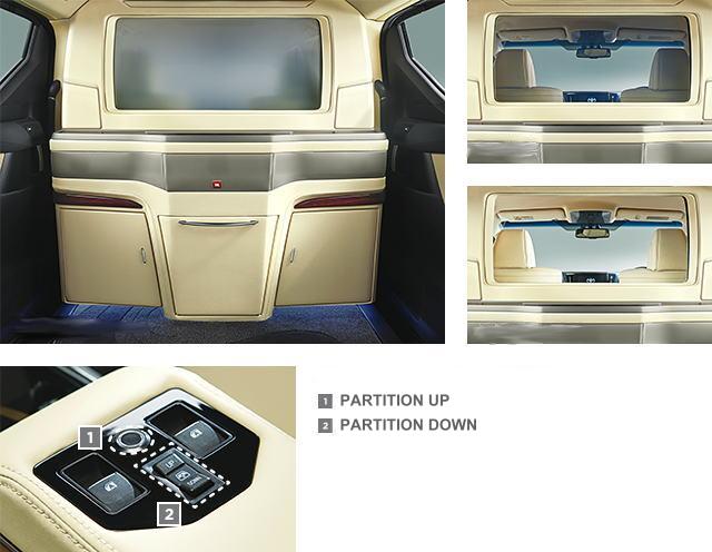 New Toyota Vellfire Royal Lounge pictures: Partition between Driver and Back Seat