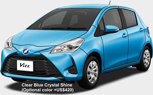 New Toyota Vitz Hybrid body color: Clear Blue Crystal Shine (Optional color +US$420)