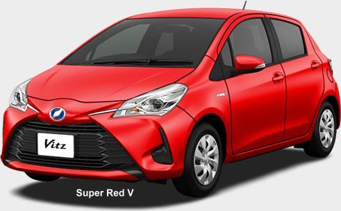 New Toyota Vitz Hybrid body color: Super Red V
