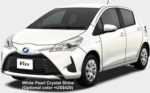 New Toyota Vitz Hybrid body color: White Pearl Crystal Shine (Optional color +US$420)
