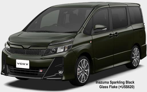 New Toyota Voxy GR-Sport body color: INAZUMA SPARKLING BLACK GLASS FLAKE (OPTION COLOR +US$620)