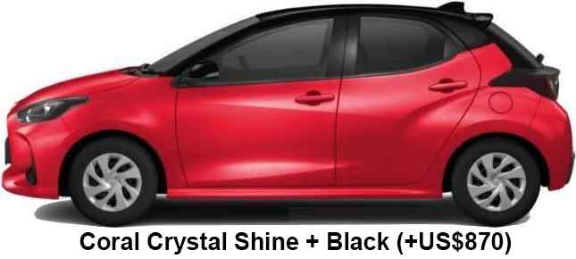 Toyota Yaris Color: Coral Crystal Shine + Black