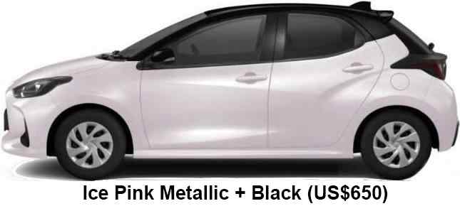 Toyota Yaris Color: Ice Pink Metallic + Black