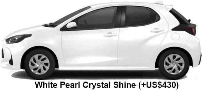 Toyota Yaris Color: White Pearl Crystal Shine
