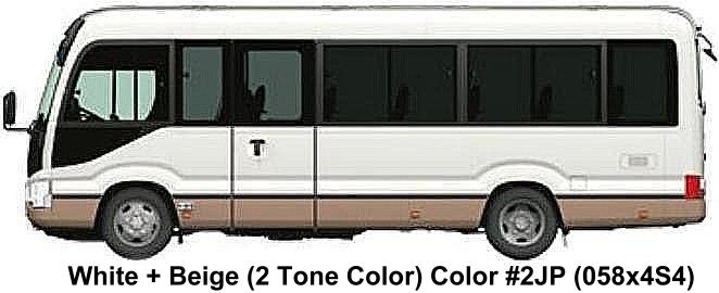 New Toyota Coaster Bus body color: White + Beige (2 Tone color)