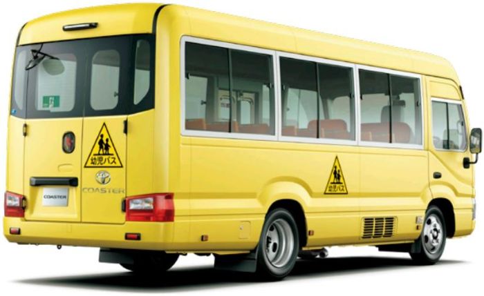 Toyota Coaster School Bus picture: Back view image