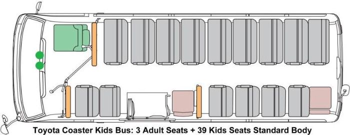 Toyota Coaster School Bus picture: Seating Arrangement