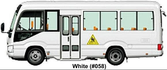 Toyota Coaster School Bus body color: White (color No. 058)