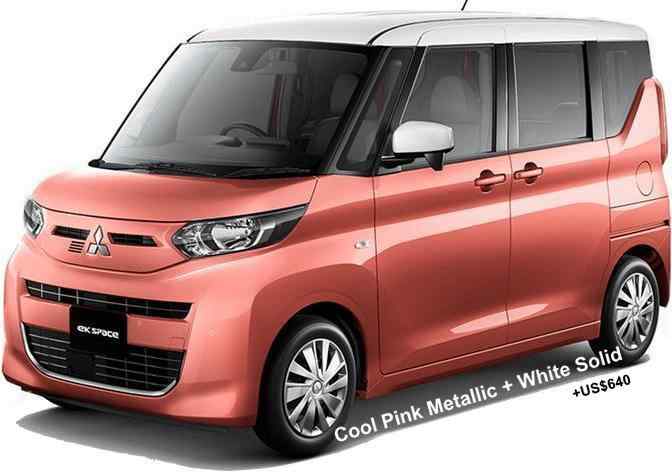 New Mitsubishi EK Space body color: COOL PINK METALLIC BODY COLOR + WHITE SOLID ROOF COLOR (option color +US$640)