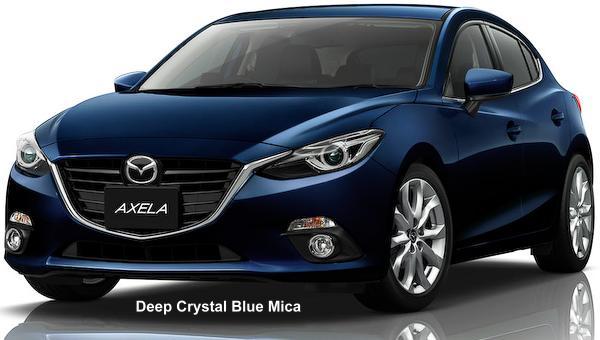 New Mazda Axela Sedan body color: Deep Crystal Blue Mica