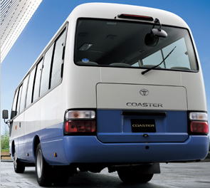 New Toyota Coaster Bus photo: Back view