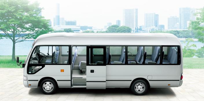 New Toyota Coaster Bus photo: Side view