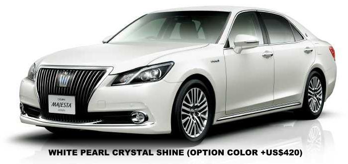 New Toyota Crown Majesta body color: White Pearl Crystal Shine (option color +US$620)