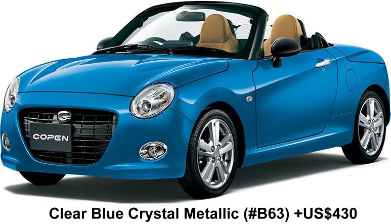 New Daihatsu Copen Cero Body Color: Clear Blue Crystal Metallic (Color No.B63) Option color +US$430