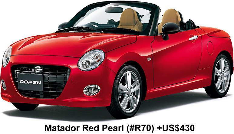 New Daihatsu Copen Cero Body Color: Matador Red Pearl (Color No.R70) Option color +US$430