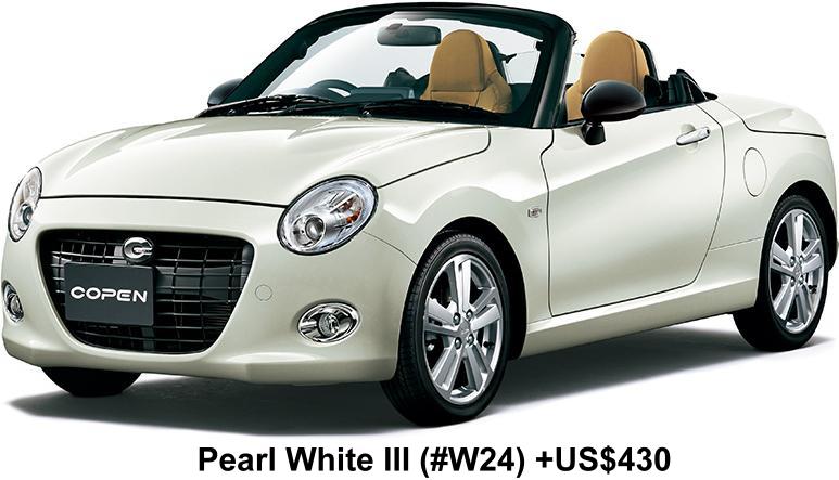 New Daihatsu Copen Cero Body Color: Pearl White III (Color No.W24) Option color +US$430