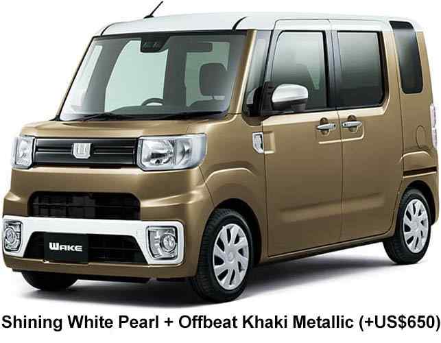 Daihatsu Wake Color: Shining White Pearl + Offbeat Khaki Metallic