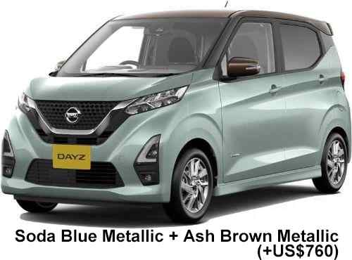 Nissan Days Highwaystar Color: Soda Blue Metallic + Ash Brown Metallic