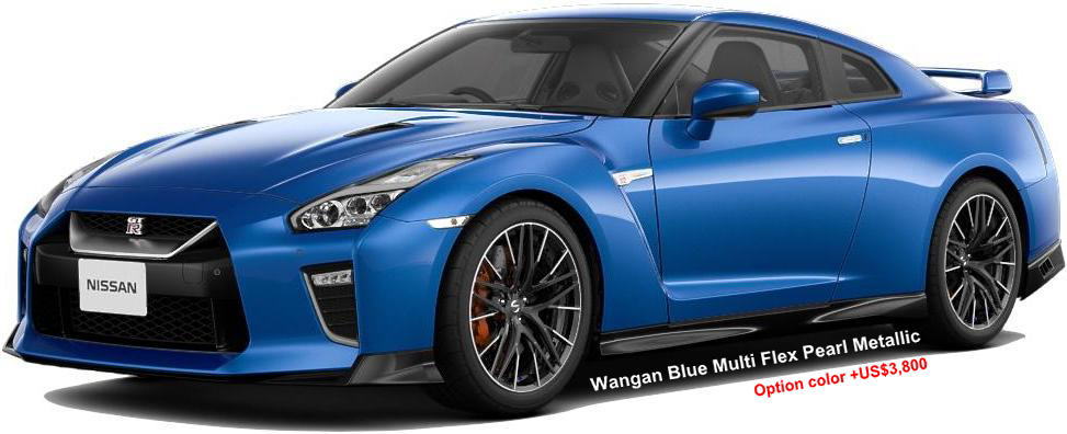 New Nissan GTR body color: Wangan Blue Multi Flex Pearl Metallic (option color +US$3,800)