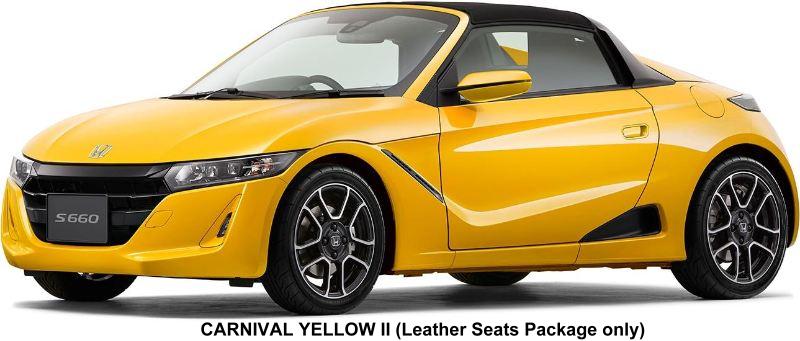 New Honda S660 body color: Carnival Yellow II (This body color is available for Leather Seats Package only)