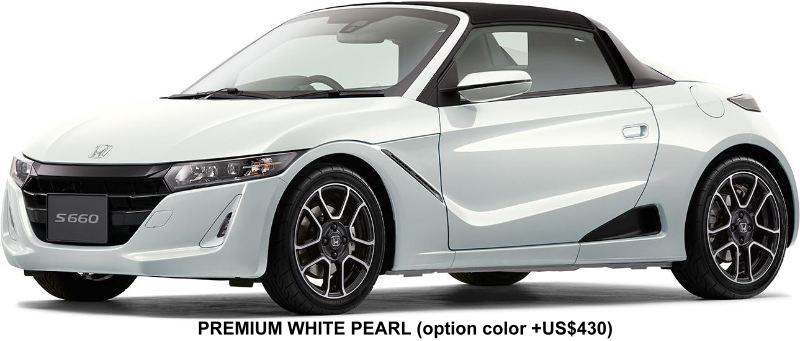 New Honda S660 body color: Premium White Pearl (option color +US$430)