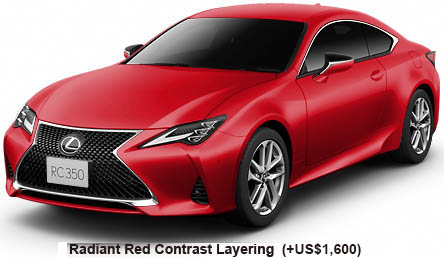 New Lexus RC350 body color: RADIANT RED CONTRAST LAYERING (option color +US$1,600)