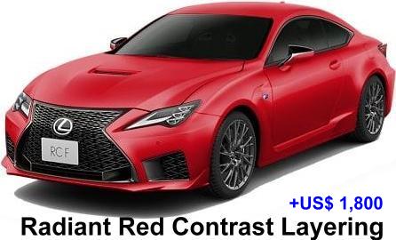 New Lexus RC-F body color: Radiant Red Contrast Layering (+US$ 1,800)