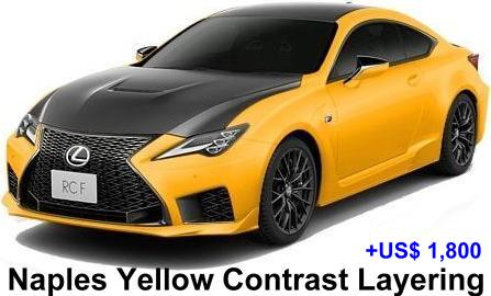 New Lexus RC-F Carbon Exterior Model body color: Naples Yellow Contrast Layering (+US$ 1,800)