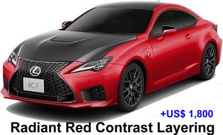 New Lexus RC-F Carbon Exterior Model body color: Radiant Red Contrast Layering (+US$ 1,800)