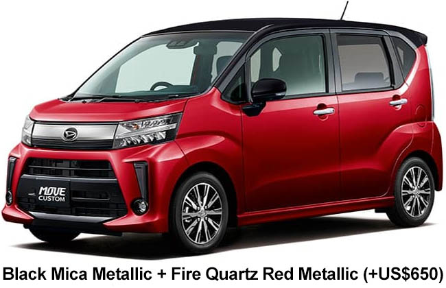 Daihatsu Move Custom Color: Black Mica Metallic + Fire Quartz Red Metallic