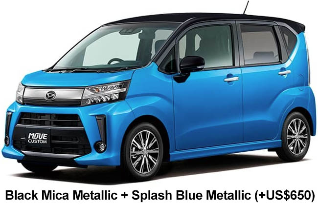 Daihatsu Move Custom Color: Black Mica Metallic + Splash Blue Metallic
