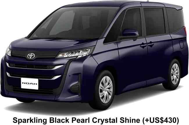 New Toyota Noah Hybrid body color: SPARKLING BLACK PEARL CRYSTAL SHINE (OPTION COLOR +US$430)