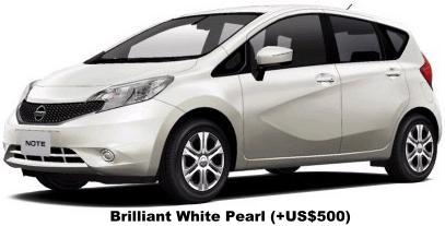New Nissan Note Body Color: Brilliant White Pearl (option color +US$500)