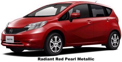 New Nissan Note Body Color: Radiant Red Pearl Metallic