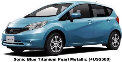 New Nissan Note Body Color: Sonic Blue Pearl Metallic (option color +US$500)