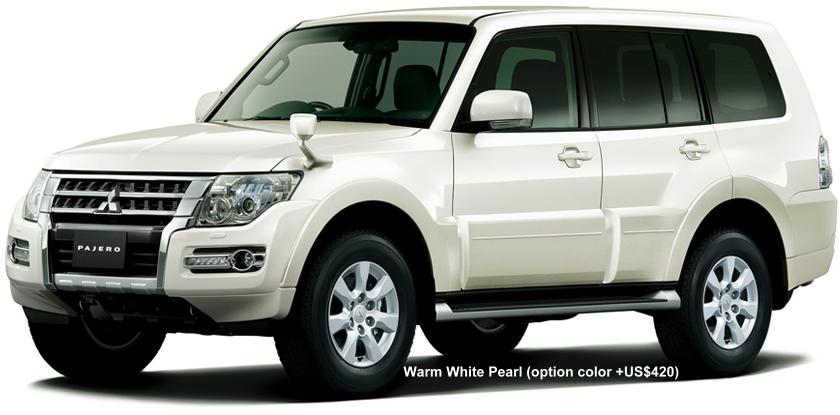 New Mitsubishi Pajero body color: WARM WHITE PEARL (option color: +US$420)