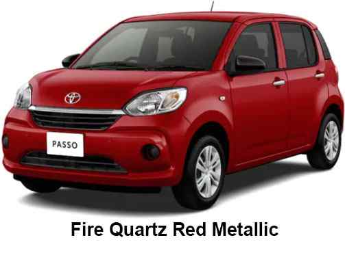 Toyota Passo Color: Fire Quartz Red Metallic