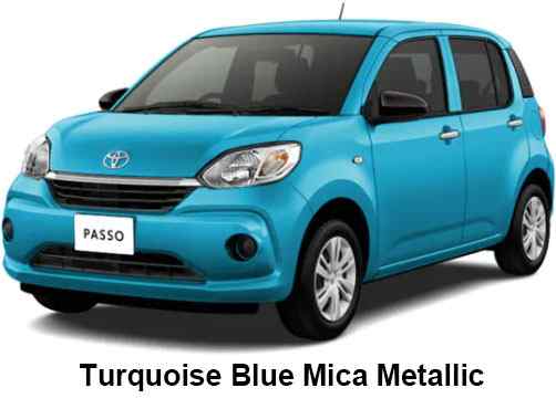 Toyota Passo Color: Turquoise Blue Mica Metallic