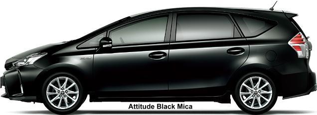 New Toyota Prius Alpha body color: ATTITUDE BLACK MICA