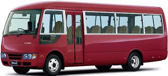 New Mitsubishi Rosa Bus body color: MAROON