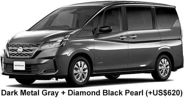 Nissan Serena Hybrid Color: Dark Metal Gray Metallic Diamond Black Pearl