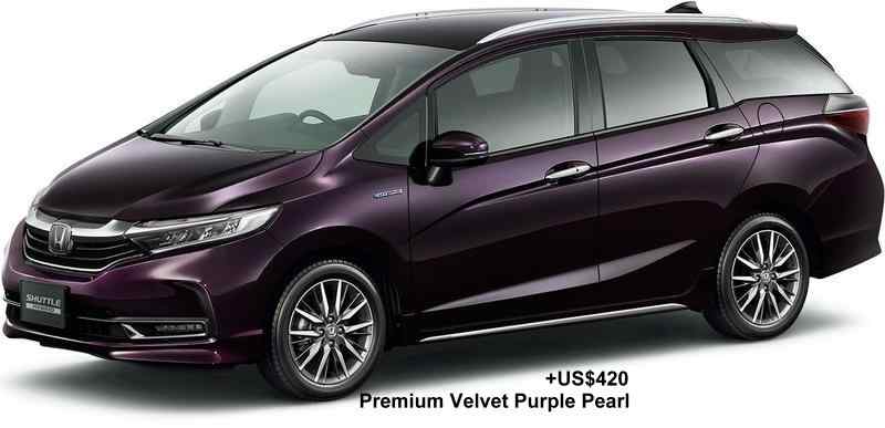 New Honda Shuttle body color: PREMIUM VELVET PURPLE PEARL (option color +US$420)