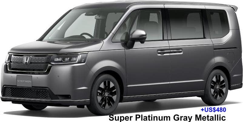 New Honda Step Wagon body color: Super Platinum Gray Metallic (Option color + US$ 480)