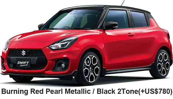 Suzuki Swift Sports Color: Burning Red Pearl Metallic Black 2tone Roof