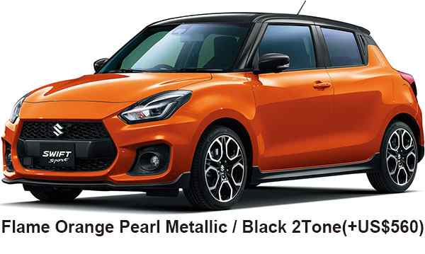 Suzuki Swift Sports Color: Flame Orange Pearl Metallic Black 2Tone Roof