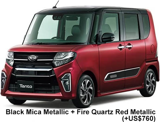 Daihatsu Tanto Custom Color: Black Mica Metallic + Fire Quartz Red Metallic